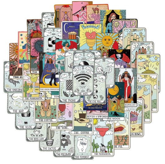 50pcs Tarot Divination Major Arcana Stickers