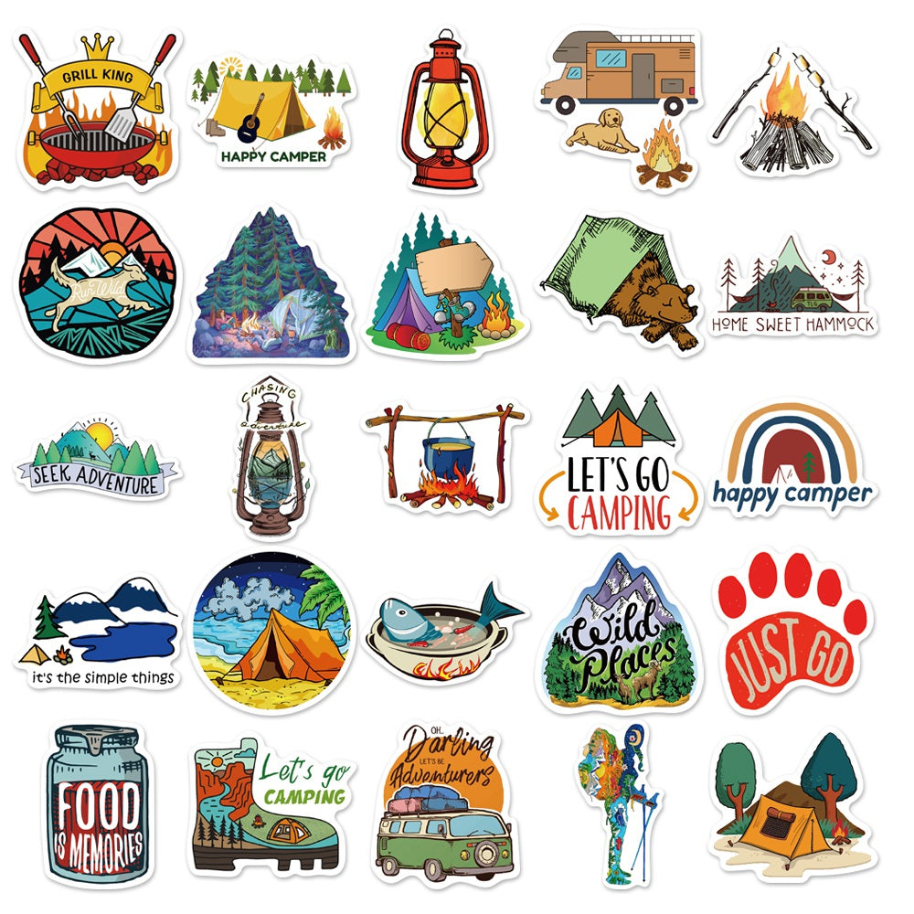 50pcs Outdoor Camping Seek Adventure Stickers