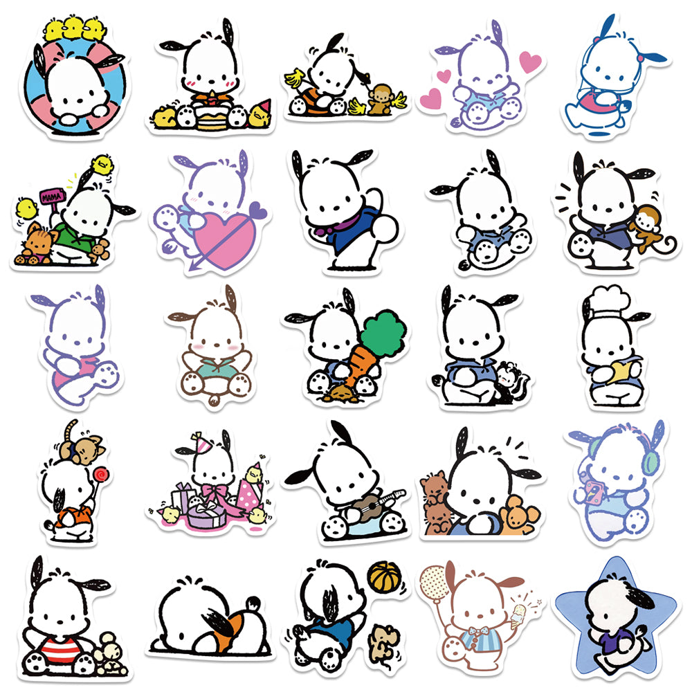 50pcs Pochacco 2 Sanrio Cartoon Pochamii Stickers