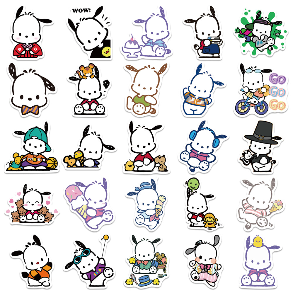 50pcs Pochacco 2 Sanrio Cartoon Pochamii Stickers