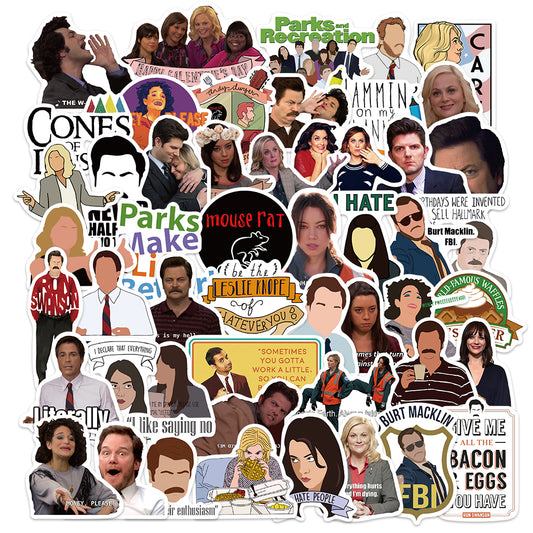 50pcs Parks and Recreation 2 Comedy TV Show Stickers