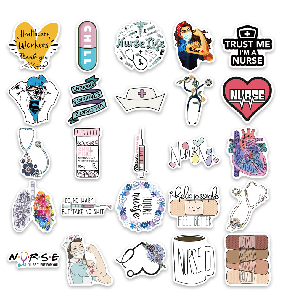 Simple Rn Sticker 50pcs Nurse Medical Stickers – AU Sticker World