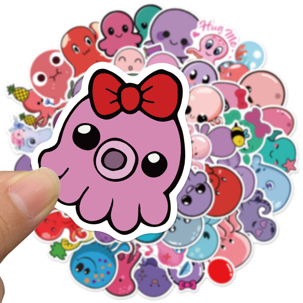 50pcs Octopus 2 Marine Cartoon Animals Stickers