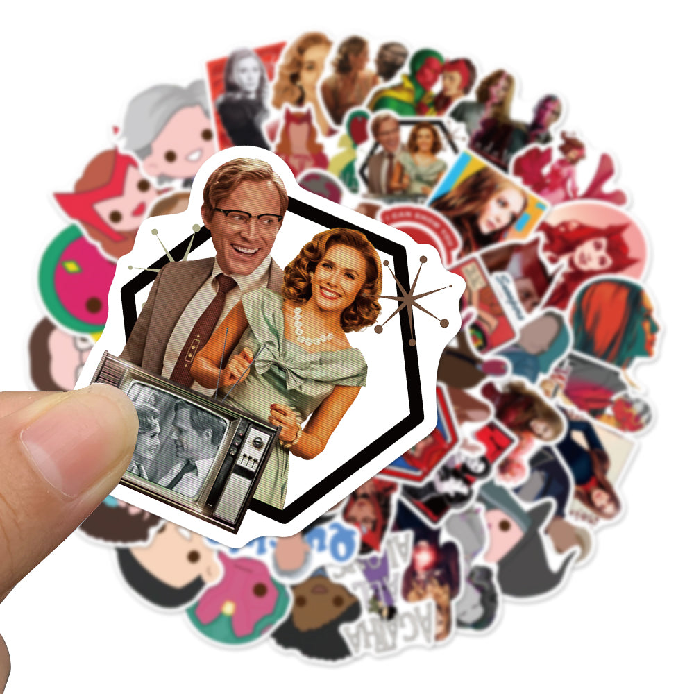 50pcs Wanda Vision Couple Cartoon Stickers