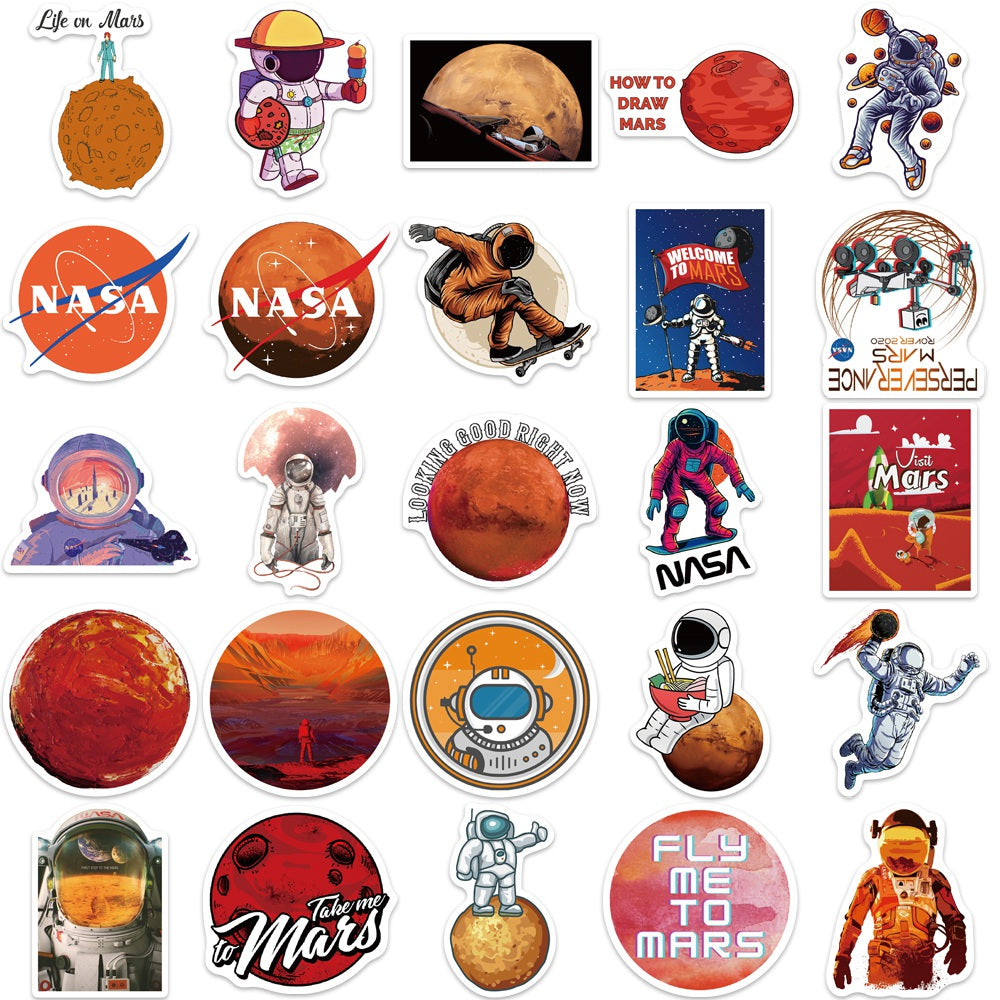 50pcs NASA 3 Mars Stickers – AU Sticker World