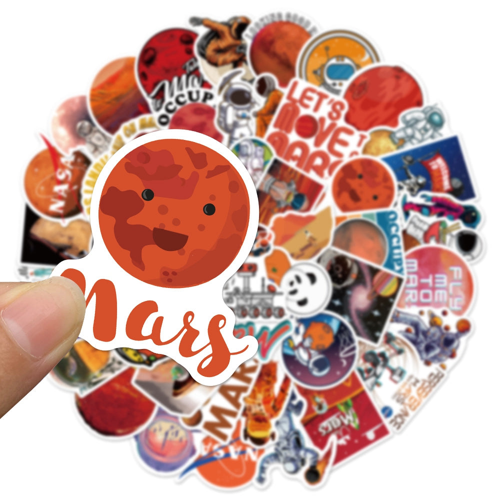 50pcs NASA 3 Occupy Mars Planet Stickers