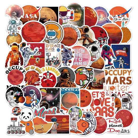 50pcs NASA 3 Occupy Mars Planet Stickers