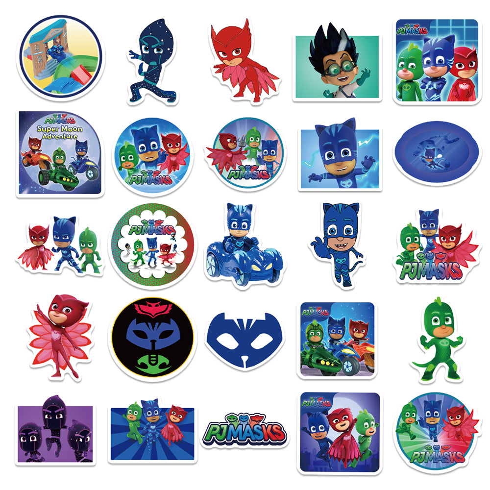 50pcs PJ Masks Kids Cartoon Stickers