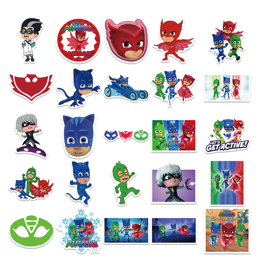 50pcs PJ Masks Kids Cartoon Stickers