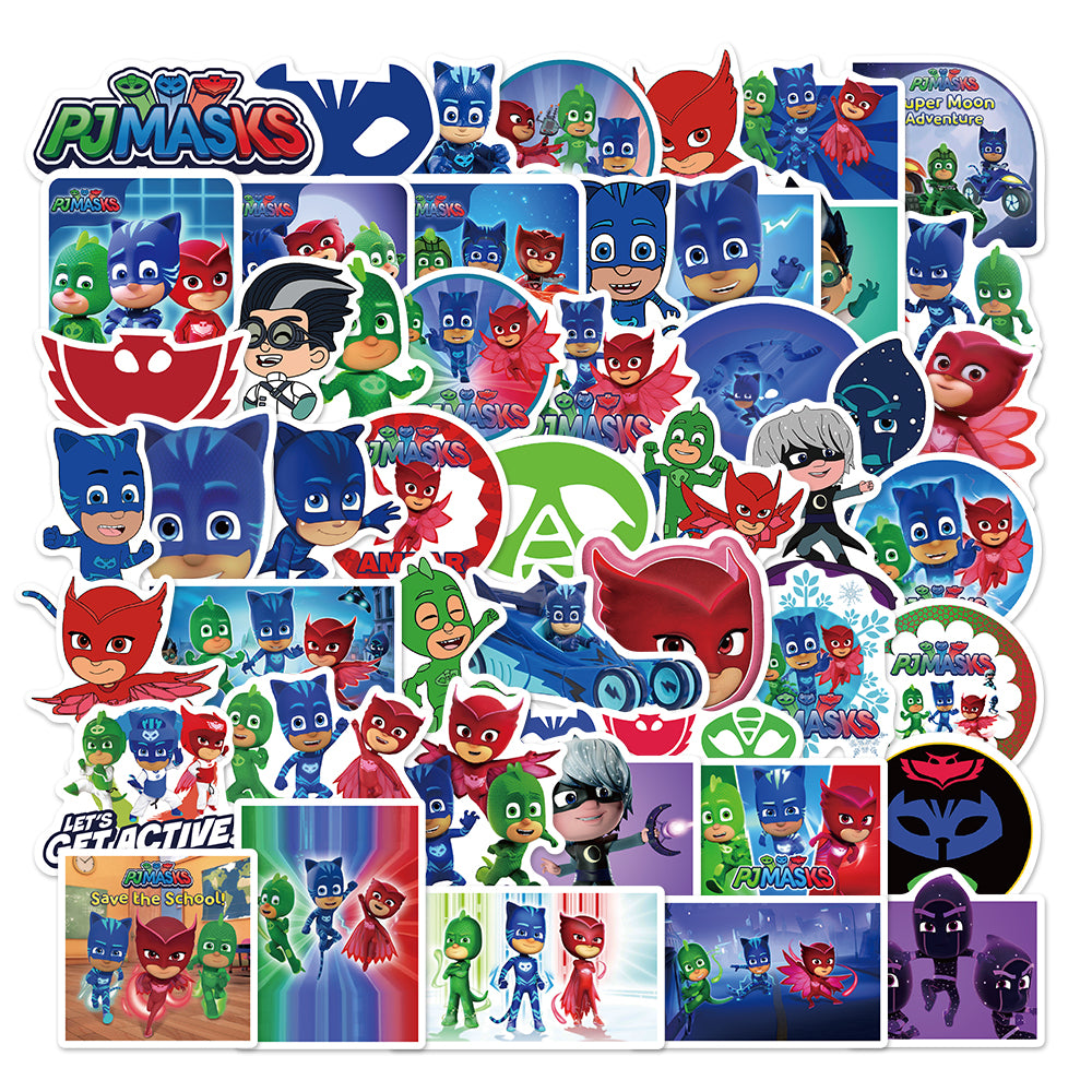 50pcs PJ Masks Kids Cartoon Stickers