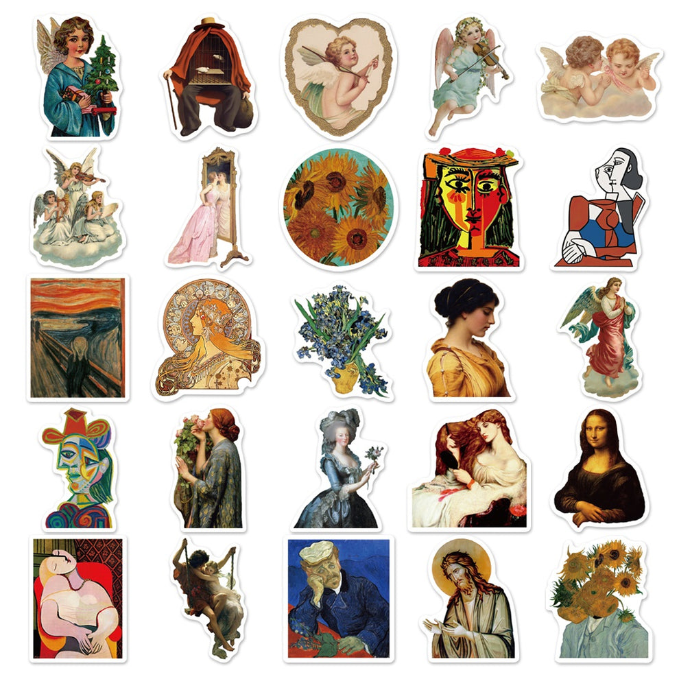 50pcs Famous Paintings Stickers – AU Sticker World