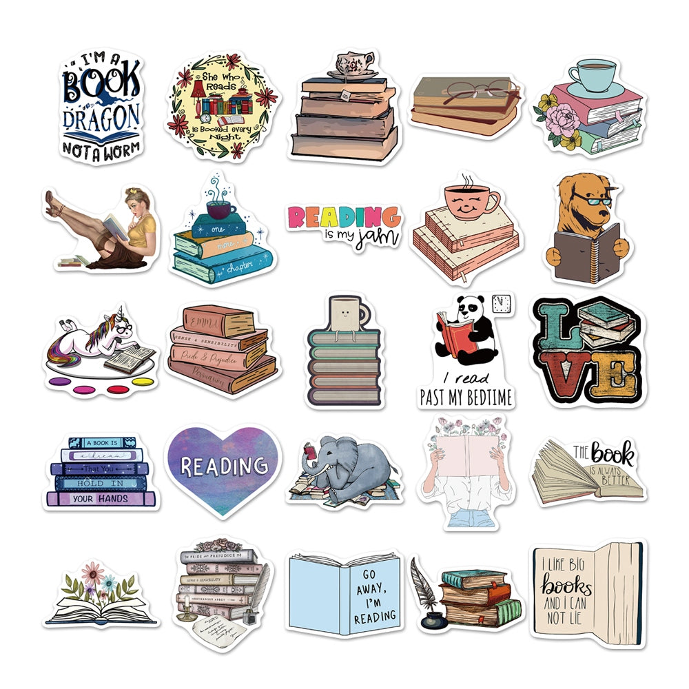 50pcs Books Reading Stickers