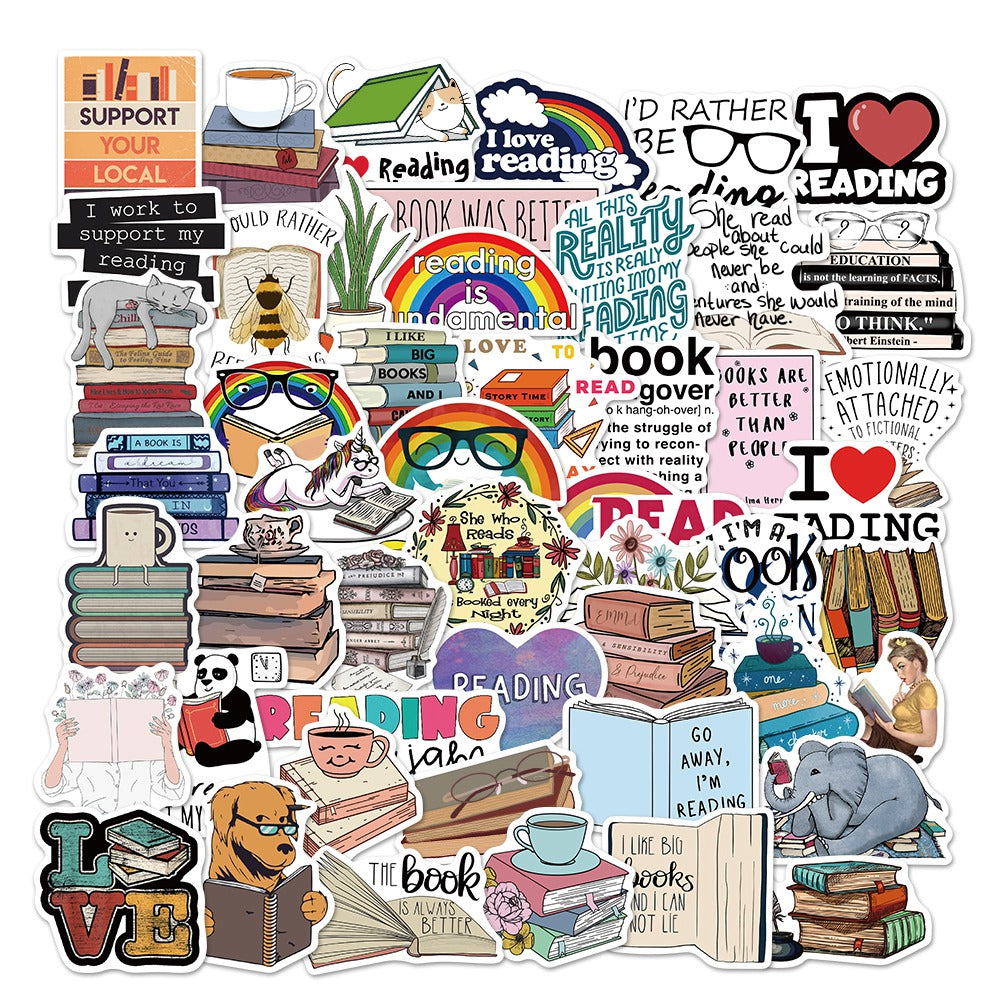 50pcs Books Reading Stickers