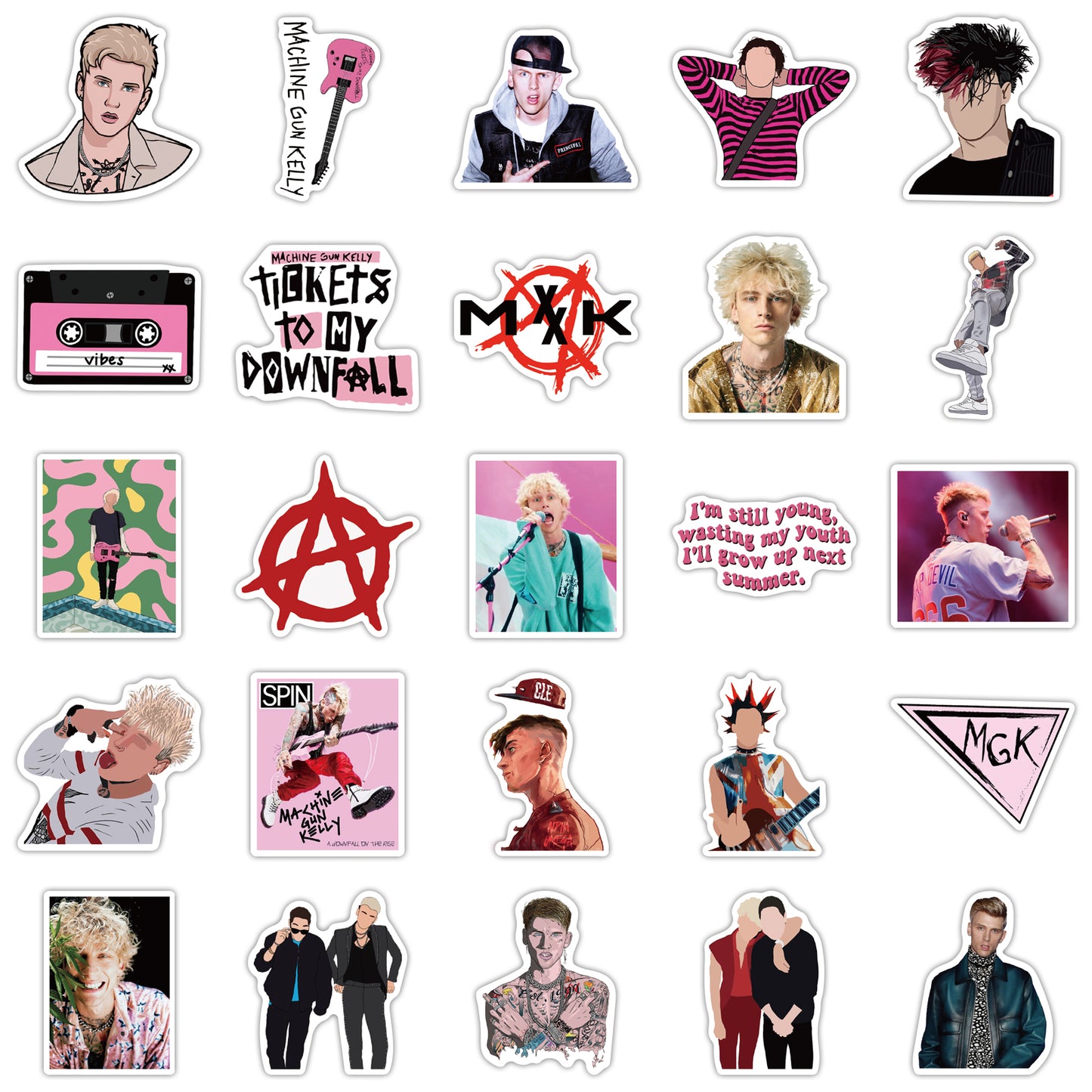 50pcs Machine Gun Kelly 1 Pop Singer Stickers