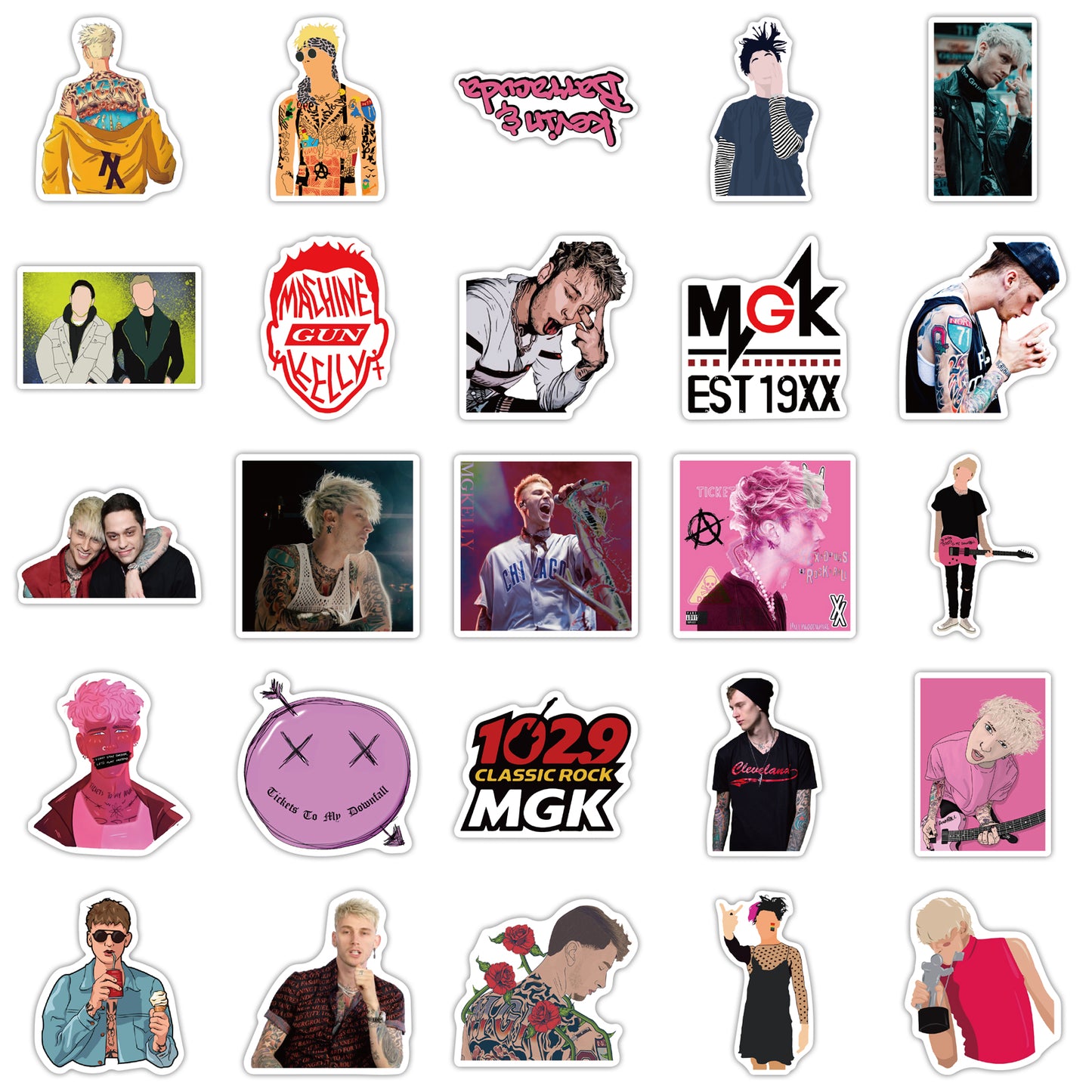 50pcs Machine Gun Kelly 1 Pop Singer Stickers