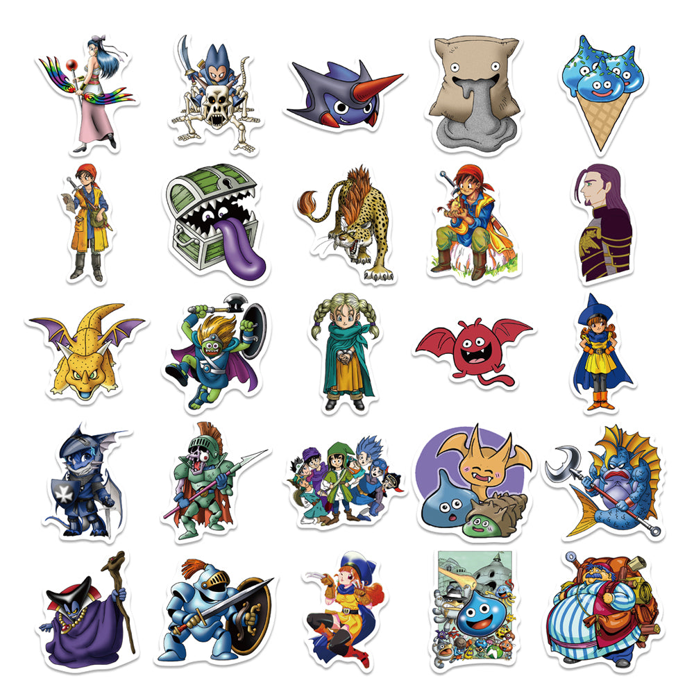 50pcs Dragon Quest 2 Doragon Kuesuto RPG Game Stickers