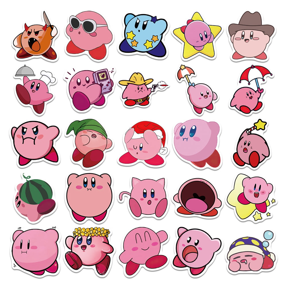 50pcs Kirby Action Adventure Games Stickers