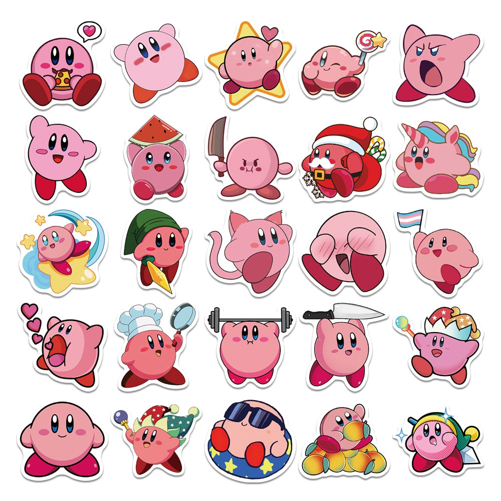 50pcs Kirby Action Adventure Games Stickers