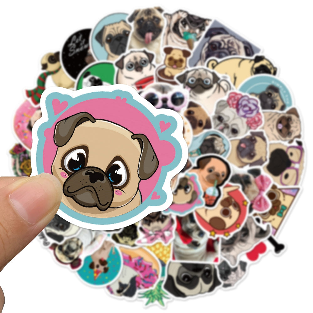 50pcs Pug Dog 1 Cute Animals Stickers