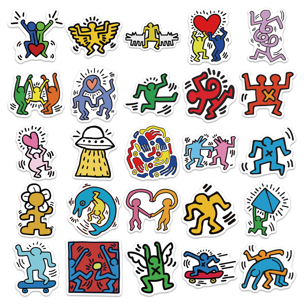 50pcs Keith Haring Fashion Brand Stickers