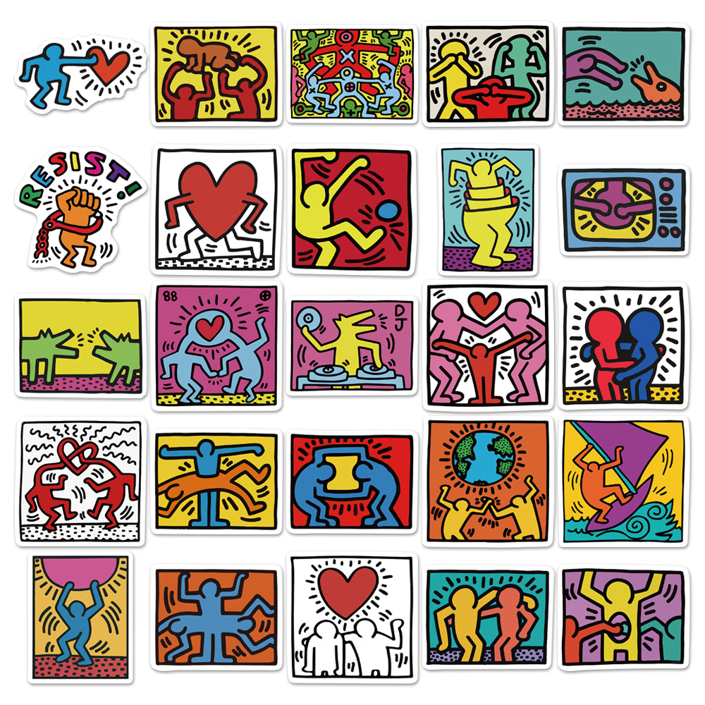 50pcs Keith Haring Fashion Brand Stickers