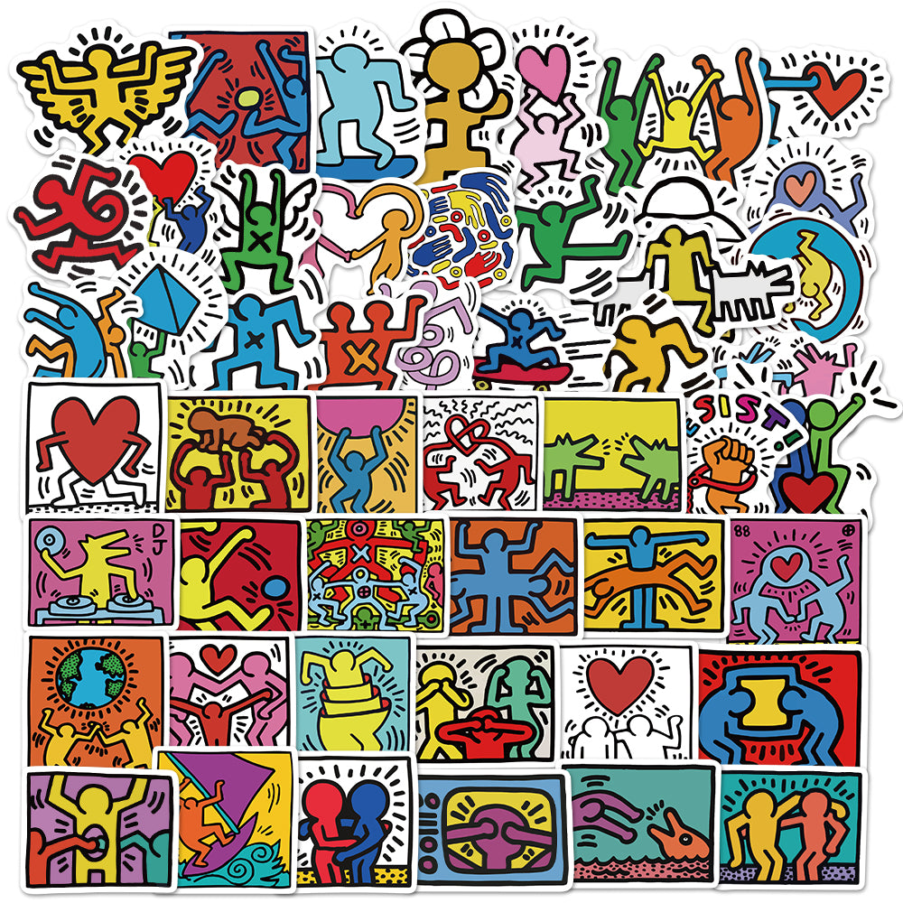 50pcs Keith Haring Fashion Brand Stickers