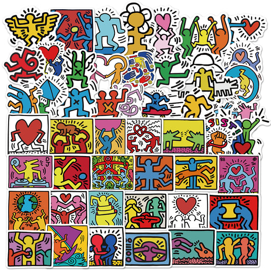 50pcs Keith Haring Fashion Brand Stickers