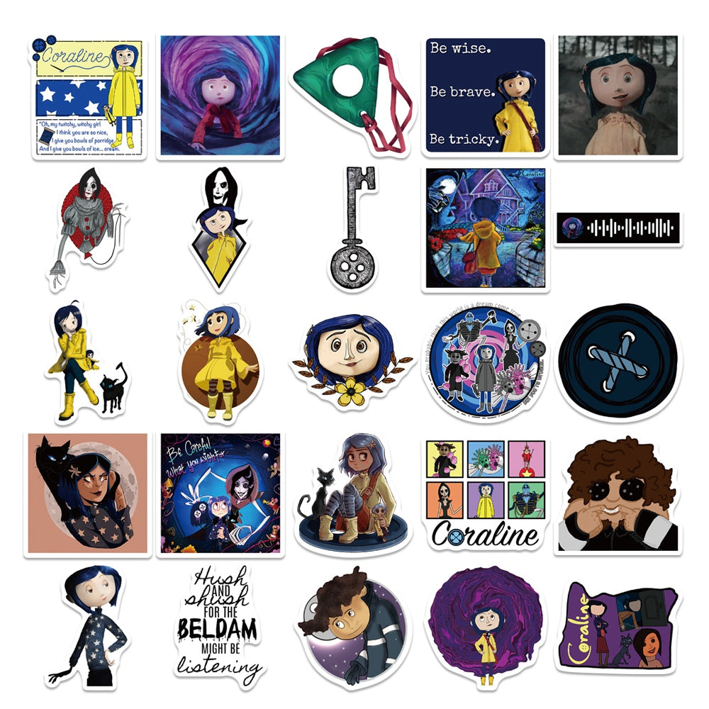 50pcs Coraline 1 Cartoon Movie Stickers