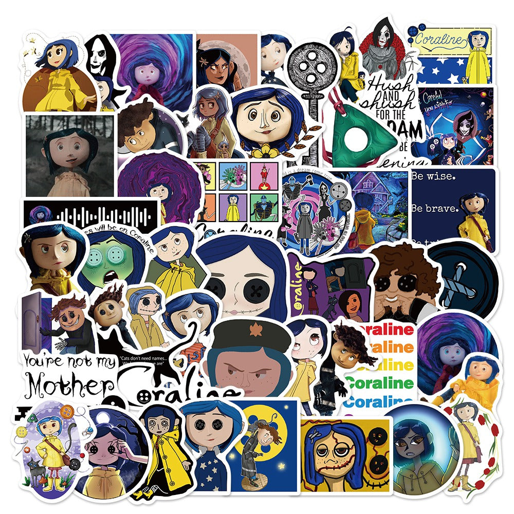 50pcs Coraline 1 Cartoon Movie Stickers