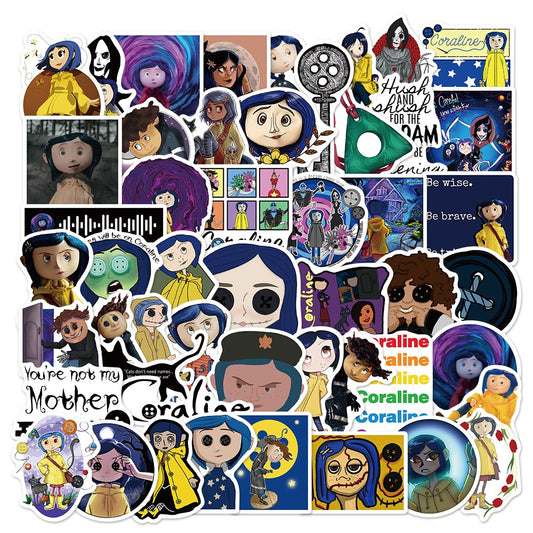 50pcs Coraline 1 Cartoon Movie Stickers