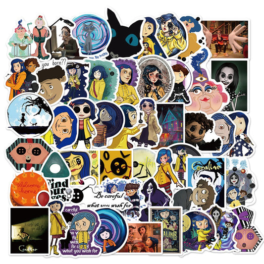 50pcs Coraline 2 Cartoon Movie Stickers