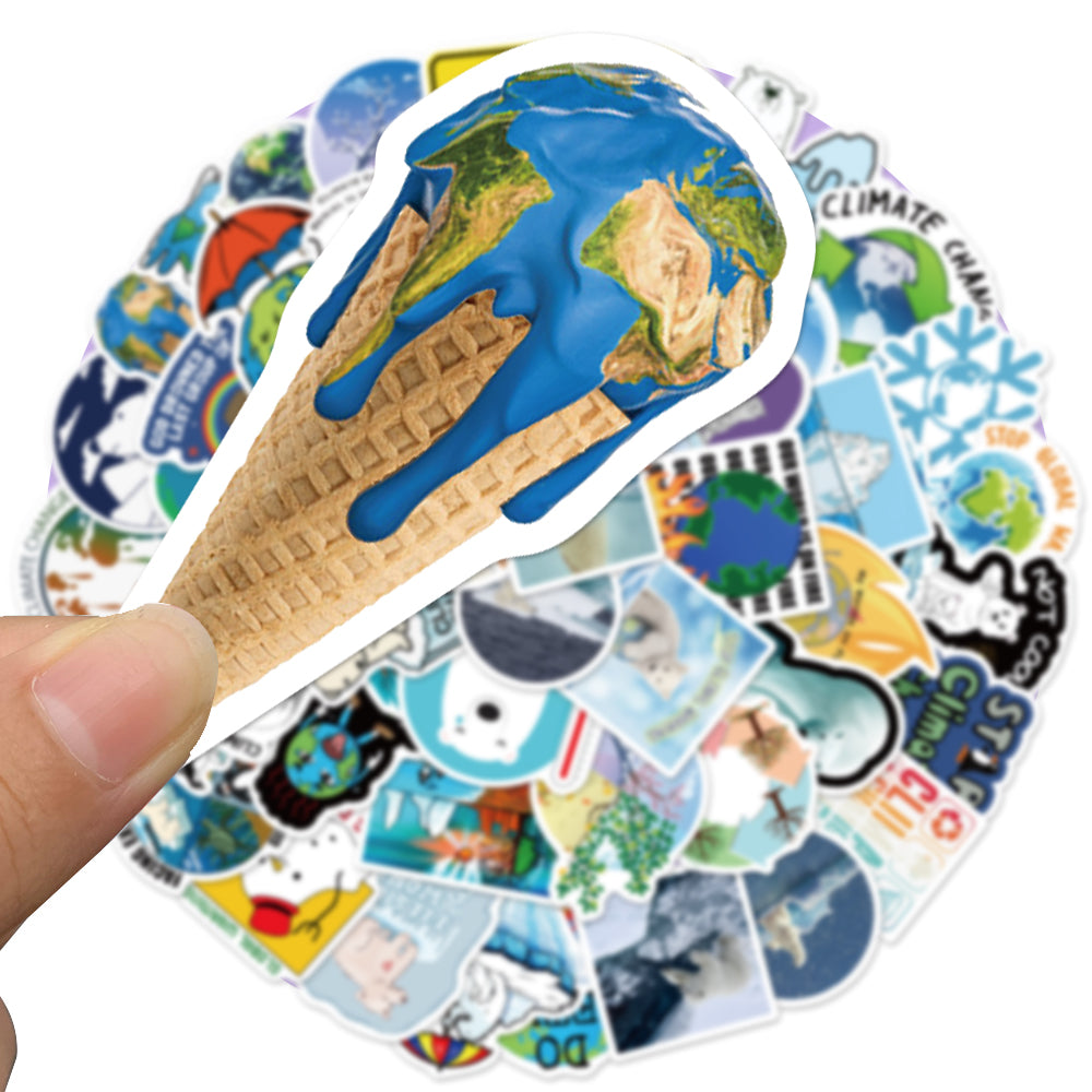 50pcs Climate Change 1 Environmental Protection Stickers