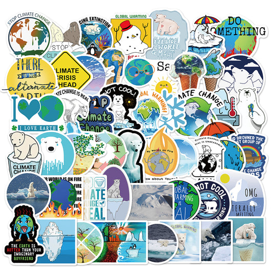50pcs Climate Change 1 Environmental Protection Stickers
