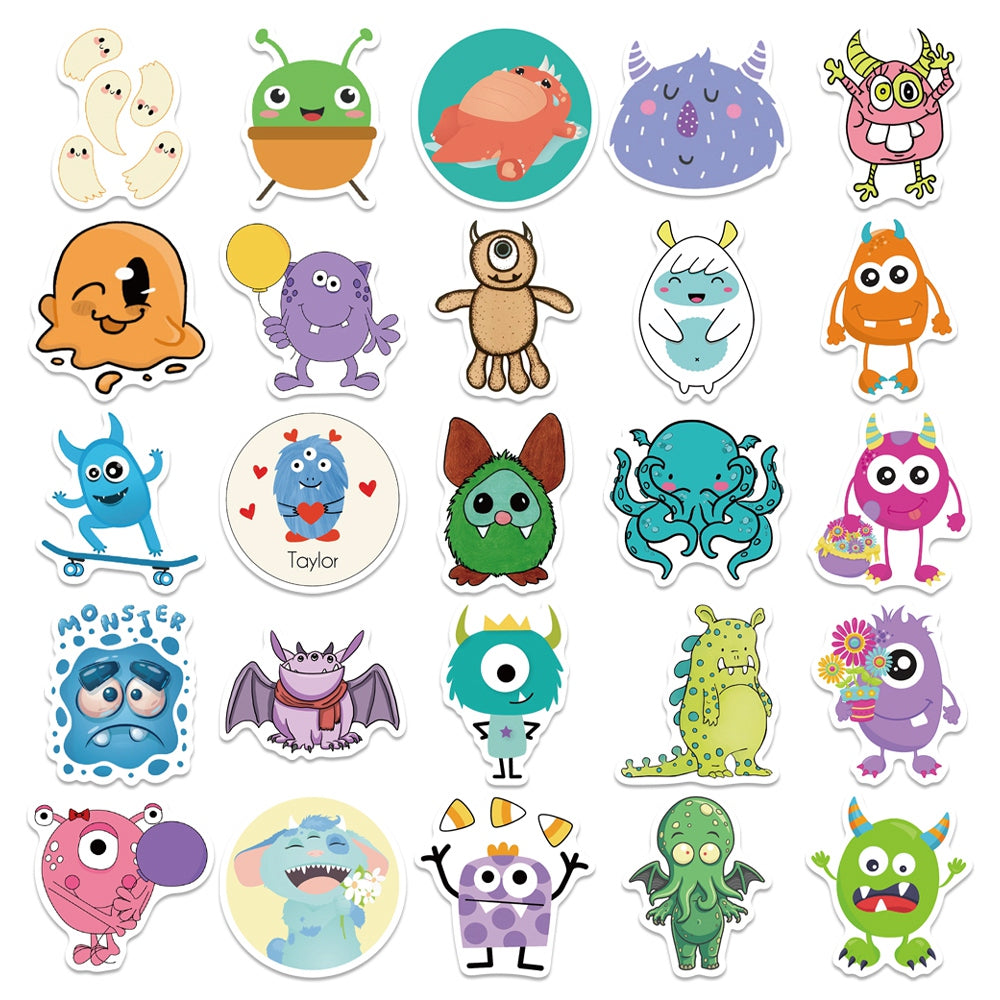 50pcs Little Monster Cute Cartoon Stickers