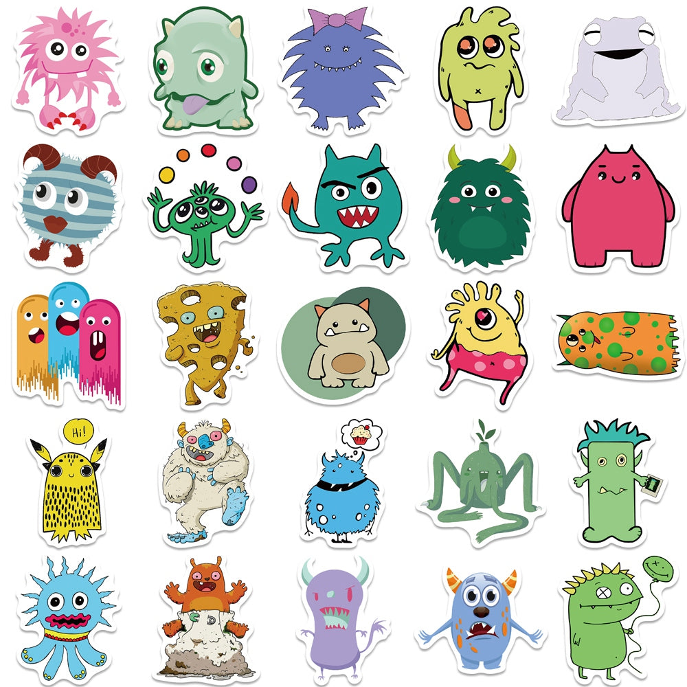 50pcs Little Monster Cute Cartoon Stickers