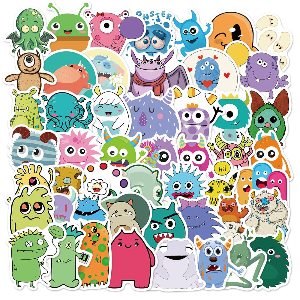 50pcs Little Monster Cute Cartoon Stickers