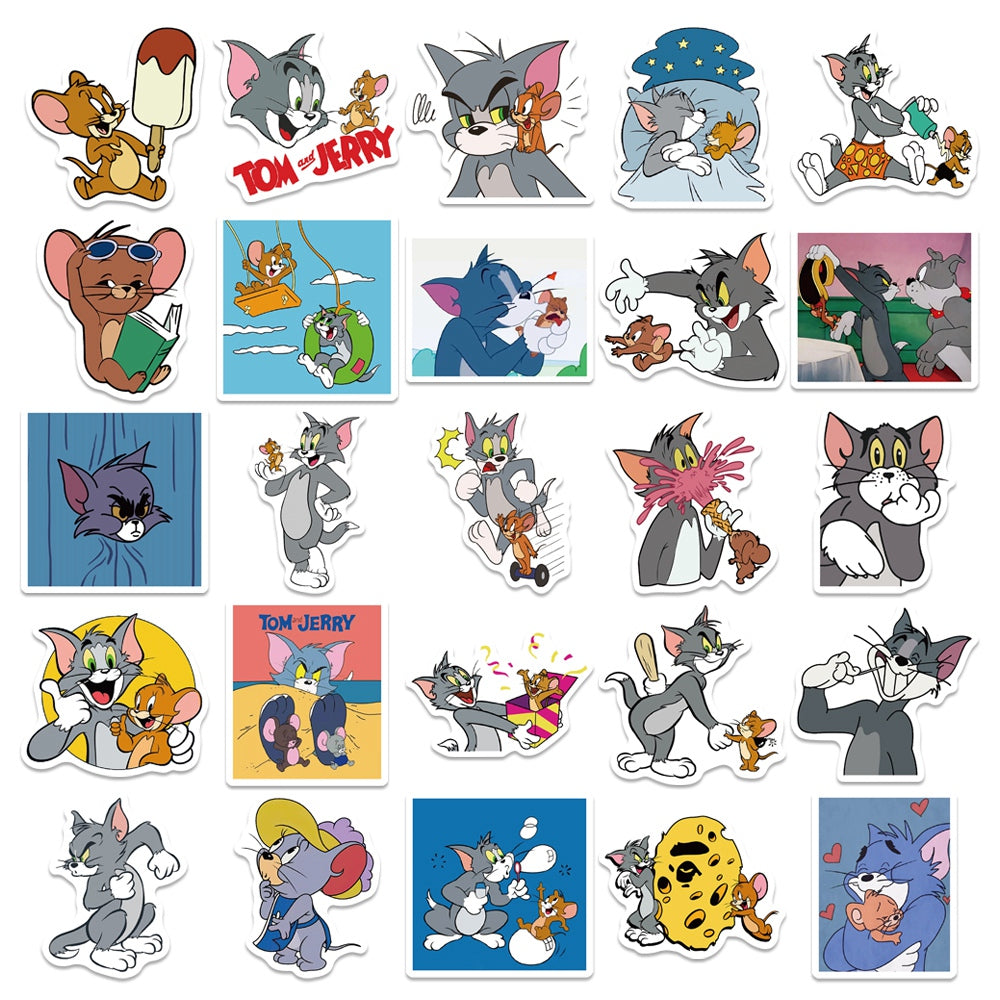 50pcs Tom and Jerry Cartoon Stickers