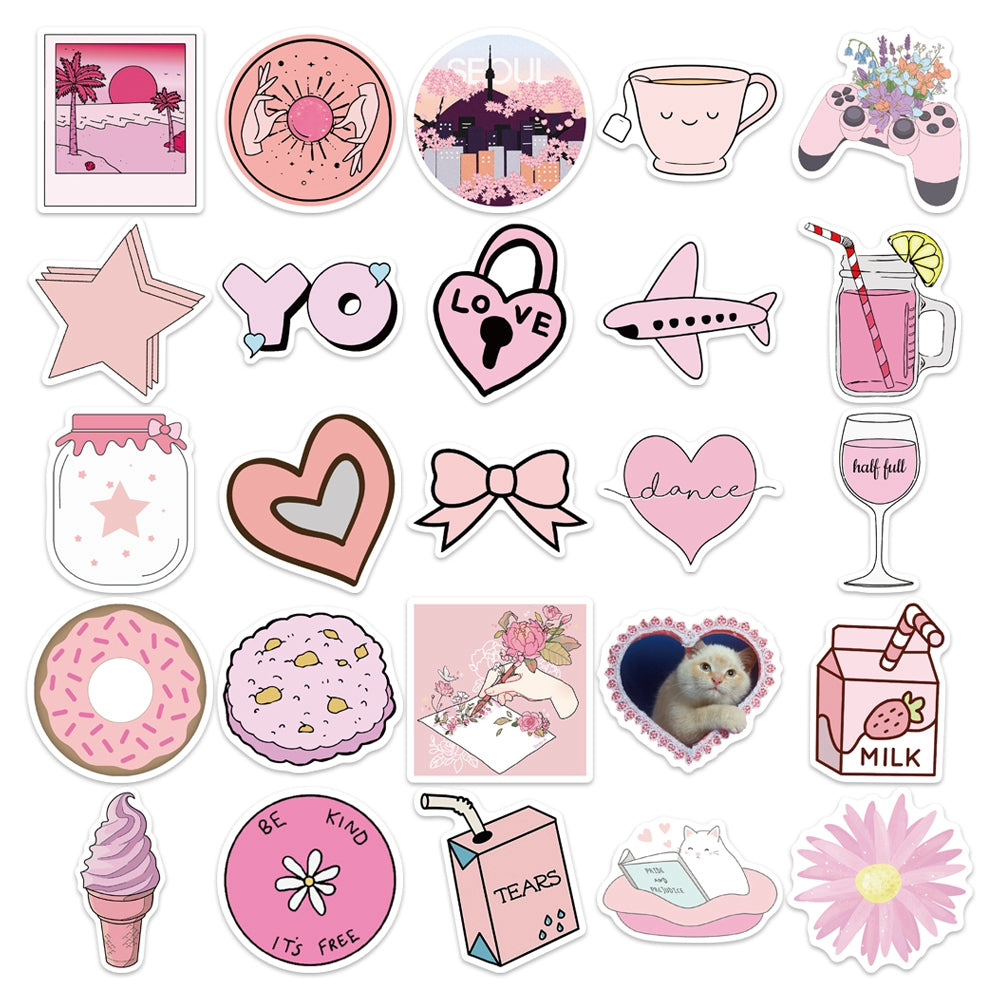 Cink Sticker 50pcs Pink INS 4 Stickers – AU Sticker World