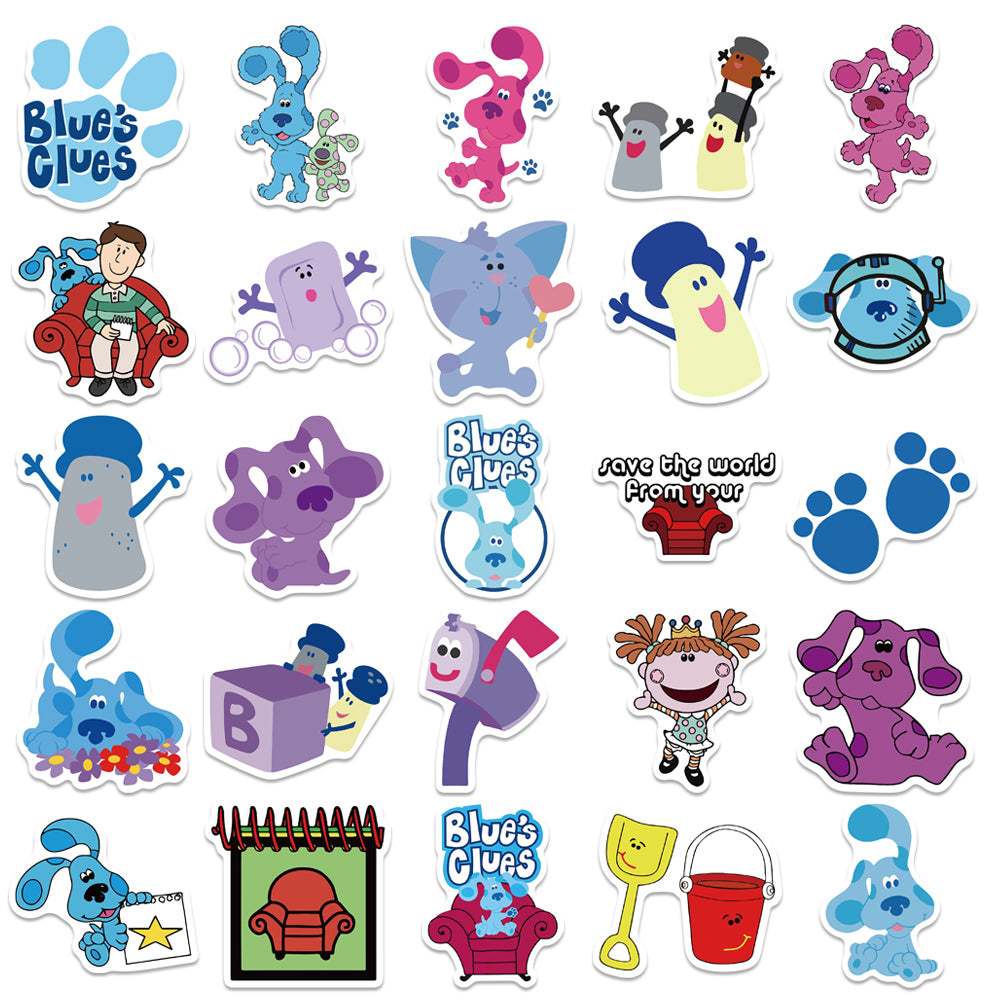 50pcs Blue's Clues Kids Cartoon Stickers