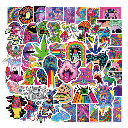 52pcs Trippy  Style Cartoon 1 Stickers