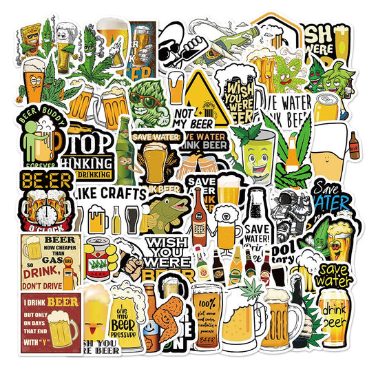50pcs Drink Beer Alcohol Stickers