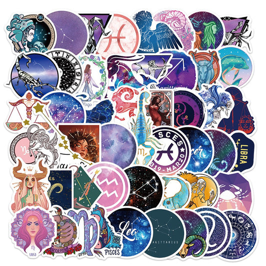 50pcs Constellation 1 Horoscope Reverie Stickers