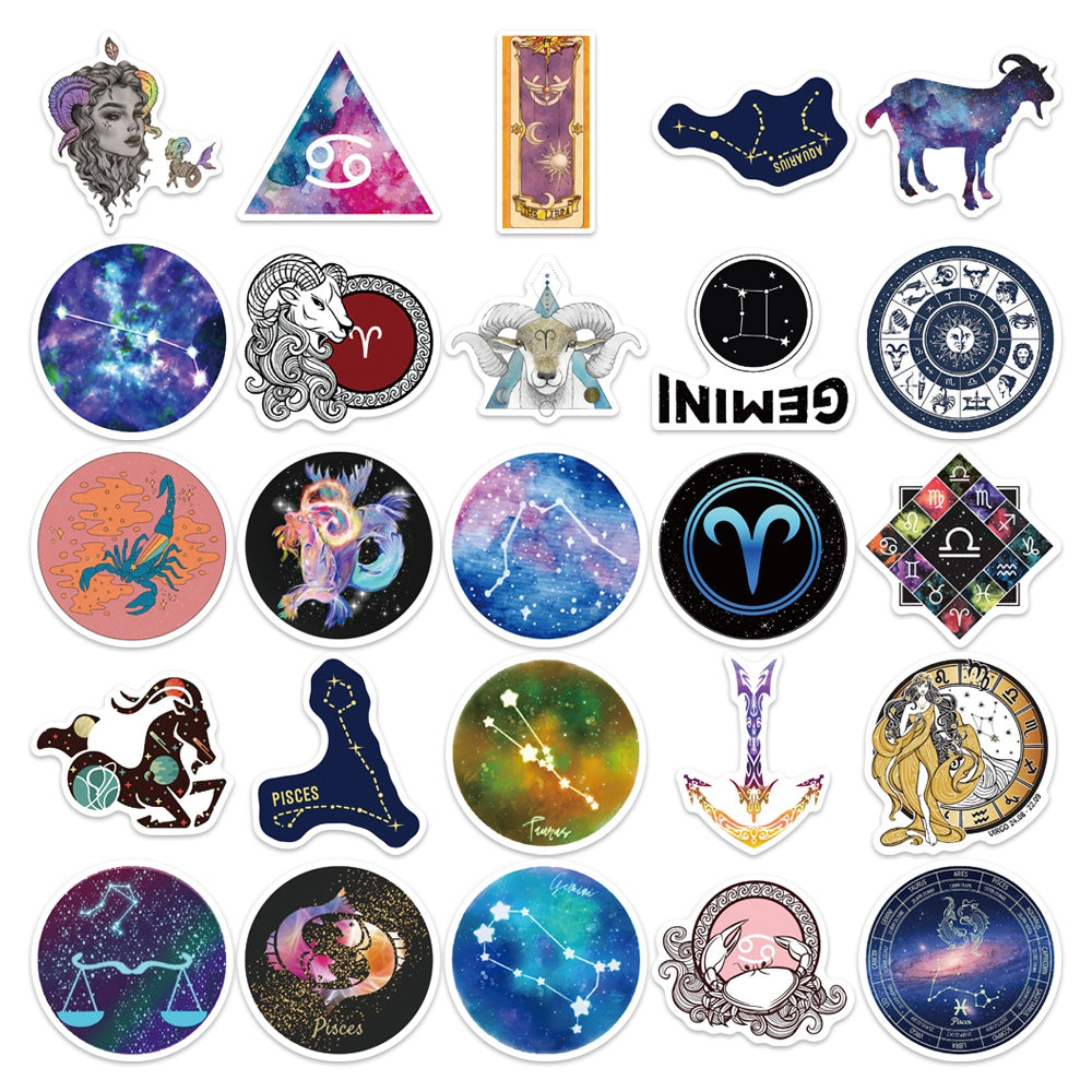 50pcs Constellation 2 Horoscope Reverie Stickers