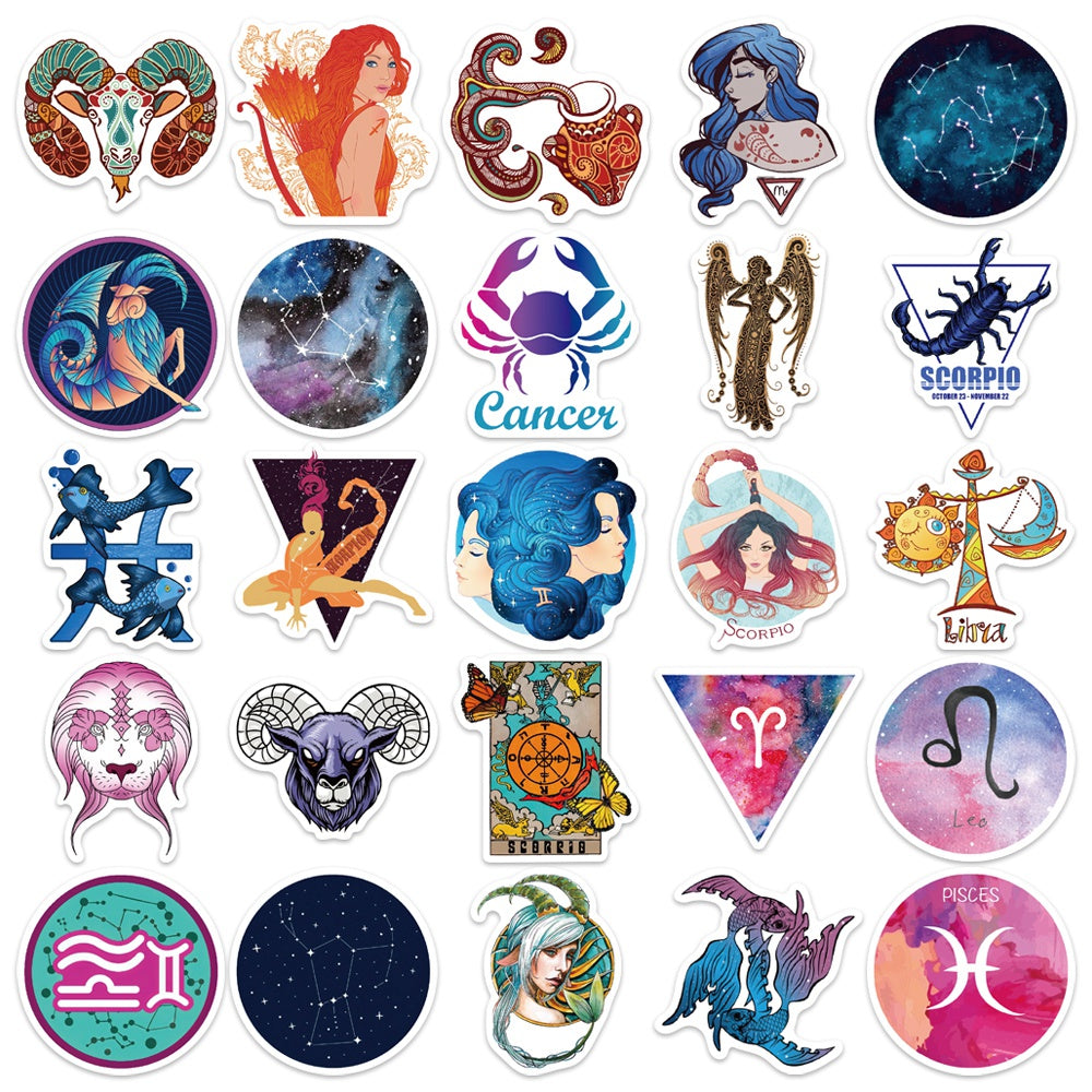 50pcs Constellation 2 Horoscope Reverie Stickers