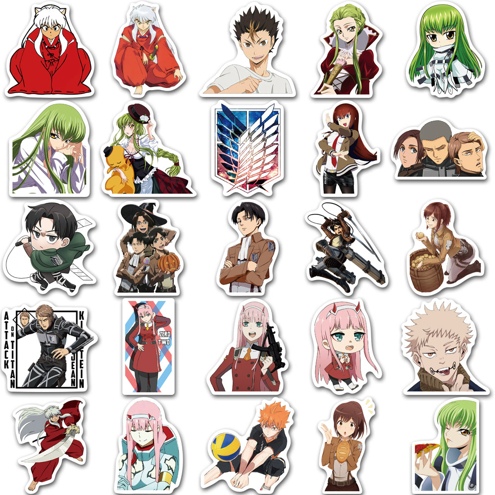 50pcs Anime Characters Collection 4 Attack on Titan Stickers