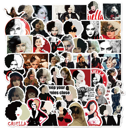50pcs Cruella Movie Stickers