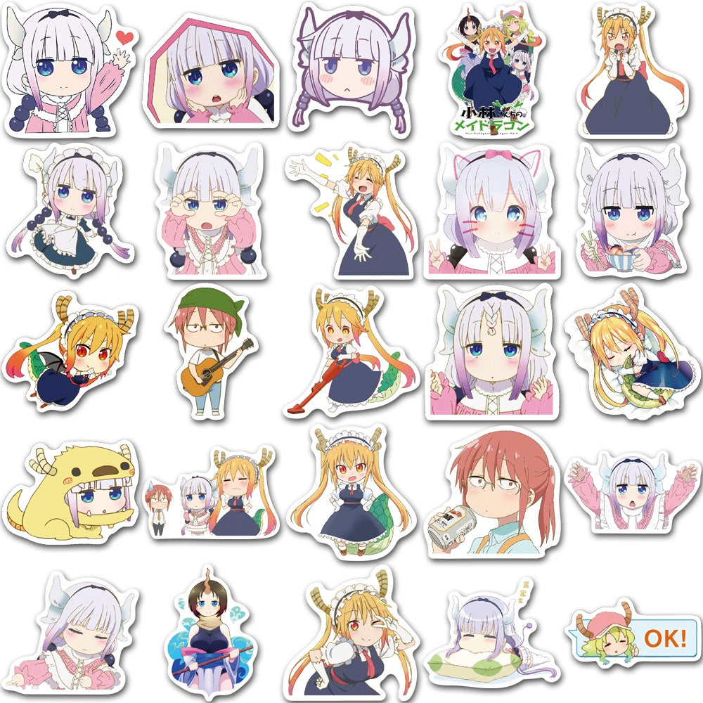 50pcs Kobayashi's Dragon Maid Japan Anime Stickers