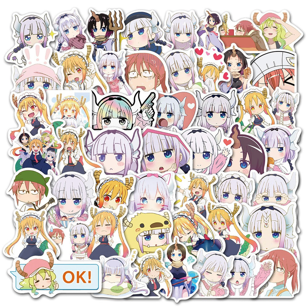 50pcs Kobayashi's Dragon Maid Japan Anime Stickers