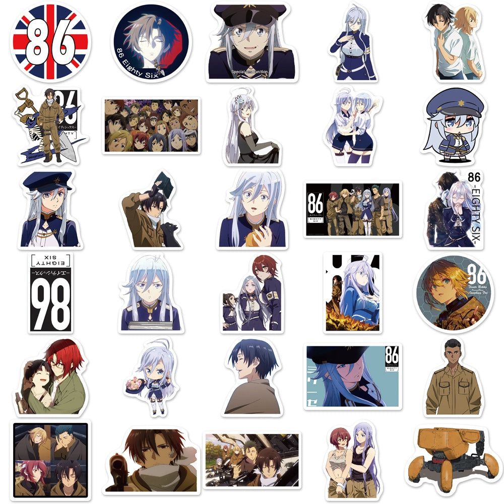 50pcs 86 Eighty Six Japan Anime Stickers