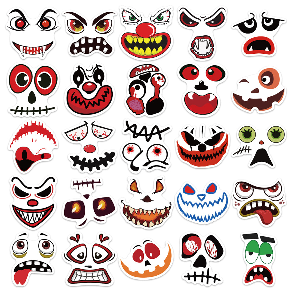 50pcs Pumpkin Funny Emoji Memes Stickers